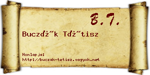 Buczák Tétisz névjegykártya
